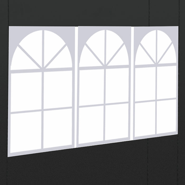 3M Gazebo - Interchangeable Side Wall Panels in Black - Ideal for Outdoor Shelter and Privacy