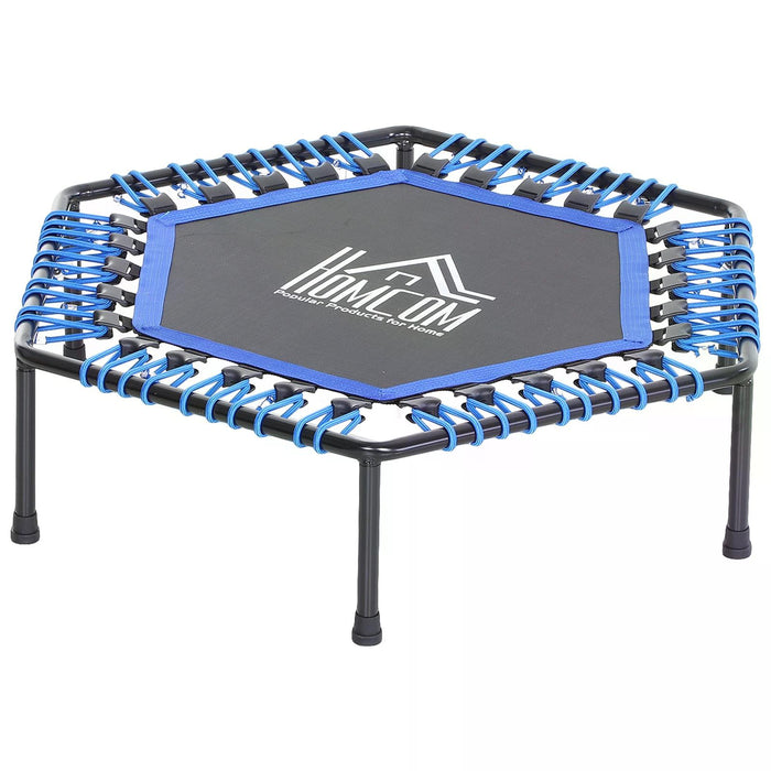 Mini Hexagon Trampoline with 40" Steel Frame - Durable Indoor/Outdoor Fitness Equipment in Blue - Ideal for Kids and Cardio Workouts