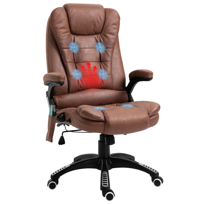 Heated Massage Recliner Chair - Office Chair with 6-Point Massage, 360° Swivel, Microfiber Upholstery - Ideal for Relaxation and Comfort in Workspaces