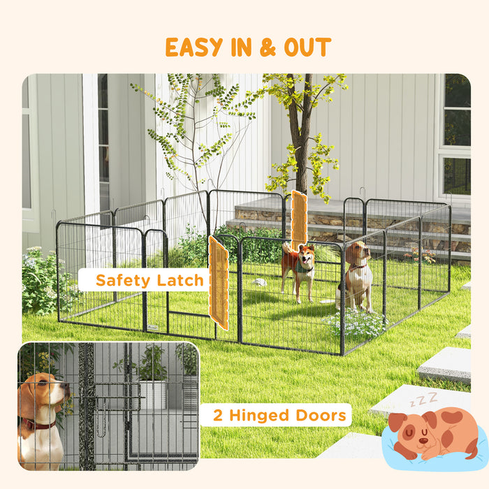 Heavy Duty 12-Panel Puppy Playpen - Exercise Fence and Pet Barrier for Small to Medium Dogs - Safe Enclosure for Play and Training