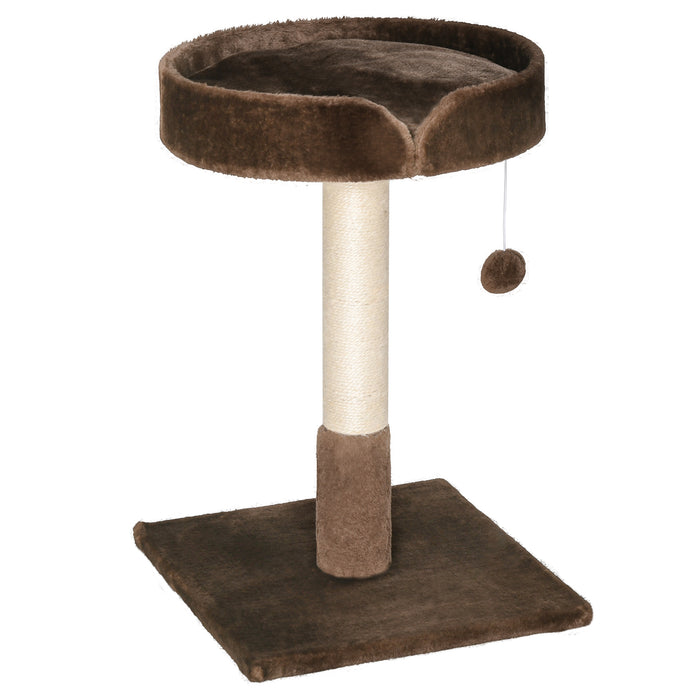 Compact Indoor Cat Tree Tower - Sisal-Wrapped Scratching Post, Plush Kitten Bed & Playful Hanging Ball Toy - Space-Saving Feline Playground for Climbing, Scratching & Lounging
