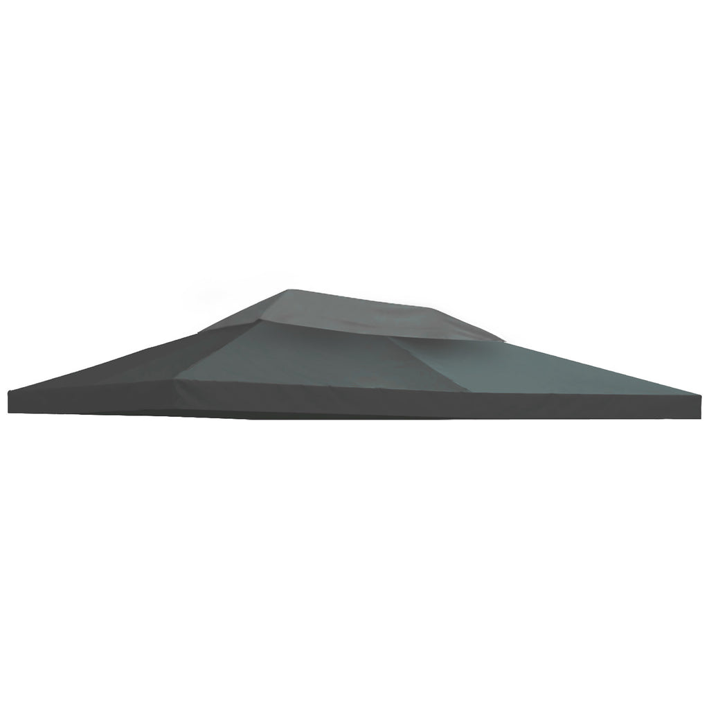 3x4m Gazebo Replacement Canopy - UV-Protective 2-Tier Roof Top for Garden Patio - Ideal for Outdoor Sun Shelter, Deep Grey (Top Only)