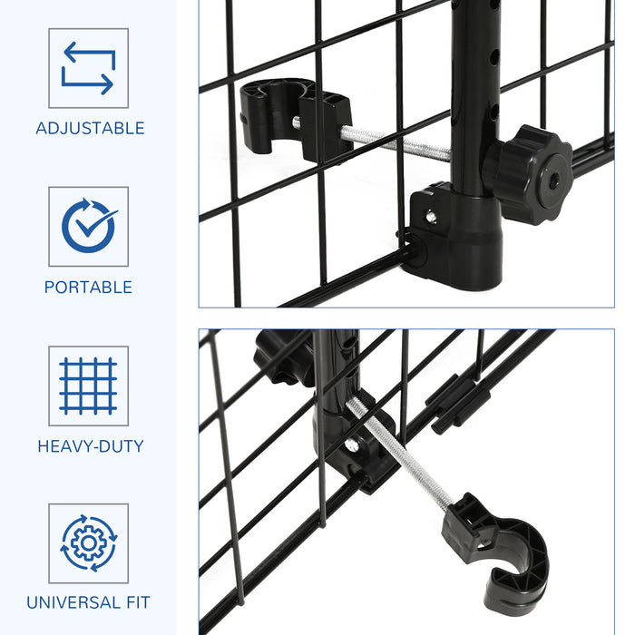 Heavy Duty Pet Dog Car Barrier in Black - Secure Vehicle Safety Mesh Partition for Travelling with Dogs - Keeps Pets Safe and Distracted Driving at Bay