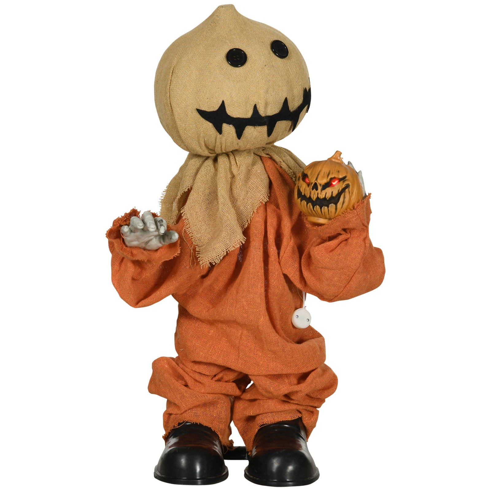 Outdoor Halloween Scarecrow - 80cm Motion-Activated Decor with Glowing Eyes - Spooky Sound Effects for Yard Displays