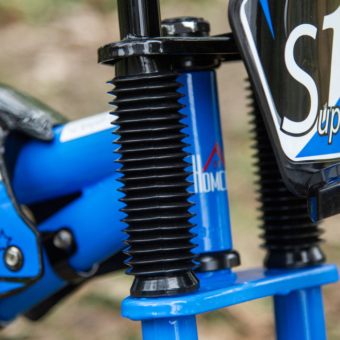 Kids Balance Bike with No Pedals - Steel Frame Motorbike Design, Air-Filled Tires, Adjustable PU Seat - Training Bicycle for 3-6 Year Olds, Blue