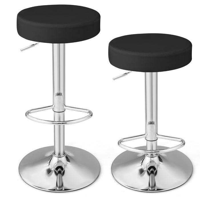 Bar Stool Set of 2 - Height-Adjustable with Footrest Feature - Ideal for Flexible Seating Solutions