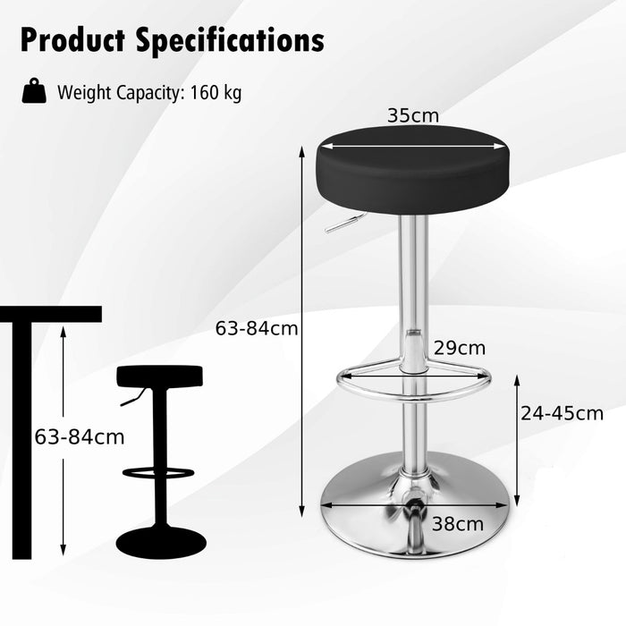 Bar Stool Set of 2 - Height-Adjustable with Footrest Feature - Ideal for Flexible Seating Solutions