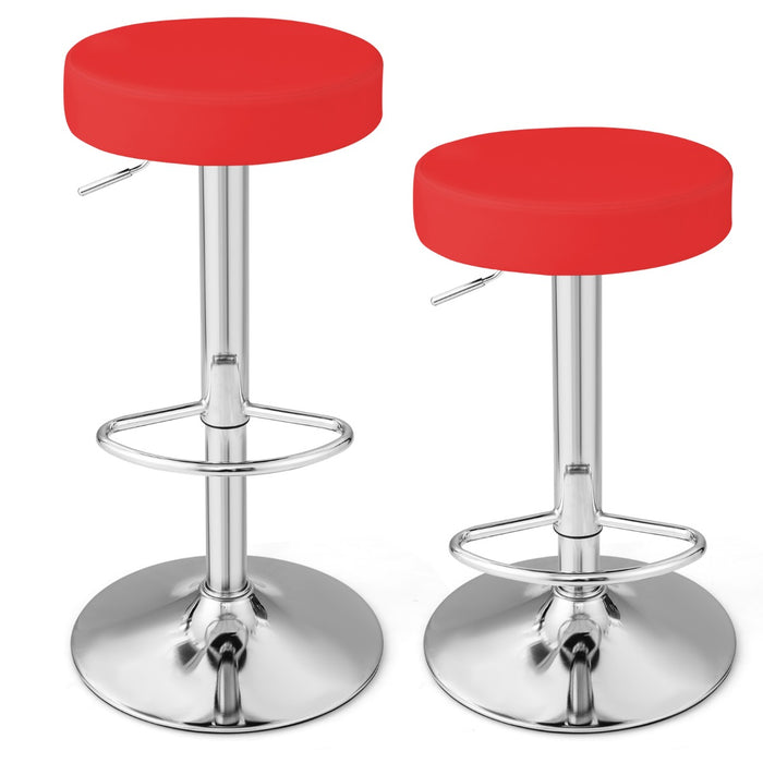 Bar Stool Set of 2 - Height-Adjustable with Footrest Feature - Ideal for Flexible Seating Solutions