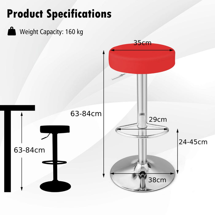 Bar Stool Set of 2 - Height-Adjustable with Footrest Feature - Ideal for Flexible Seating Solutions