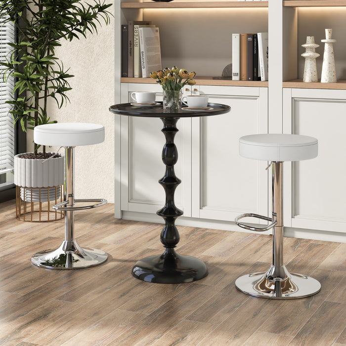 Bar Stool Set of 2 - Height-Adjustable with Footrest Feature - Ideal for Flexible Seating Solutions