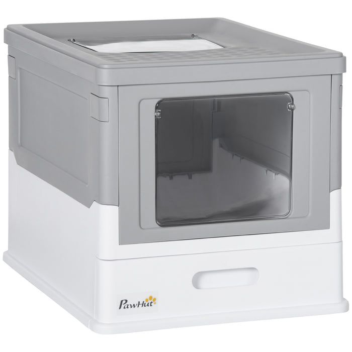 Hooded Litter Box with Scoop - Front Entry & Top Exit Pet Toilet, Spacious & Portable - Ideal for Easy Cleaning & Privacy for Cats