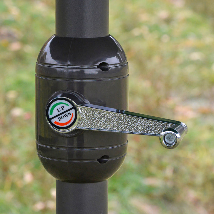 Double-Sided 4.6m Garden Parasol - Patio Sun Umbrella with Market Shelter Canopy & Cross Base in Off White - Ideal Shade Solution for Outdoor Entertaining