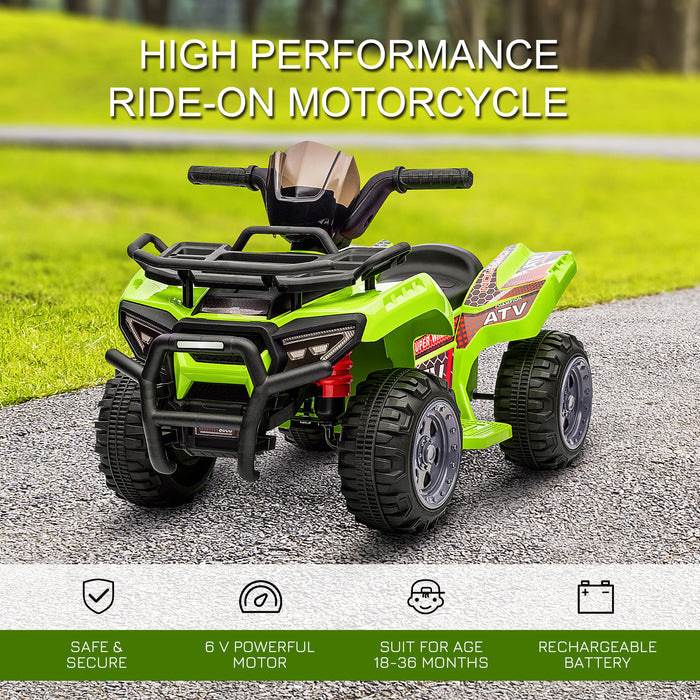 Kids' Battery-Powered ATV - 6V Four Wheeler Ride-On with Headlights - Perfect for Toddlers 18-36 Months in Vibrant Green
