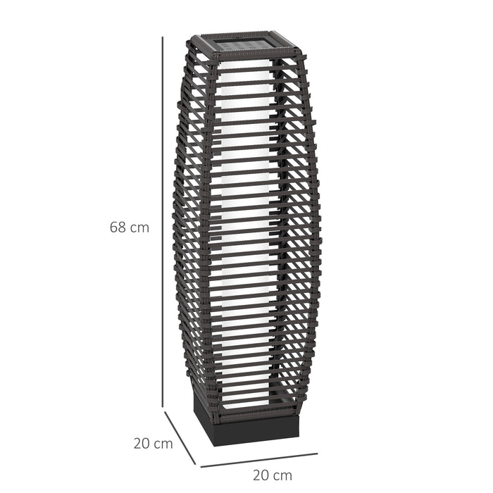 Solar Floor Lamp - Outdoor Garden Pathway Lantern with Auto On/Off LED Lights - Decorative Illumination for Porch and Yard, Grey