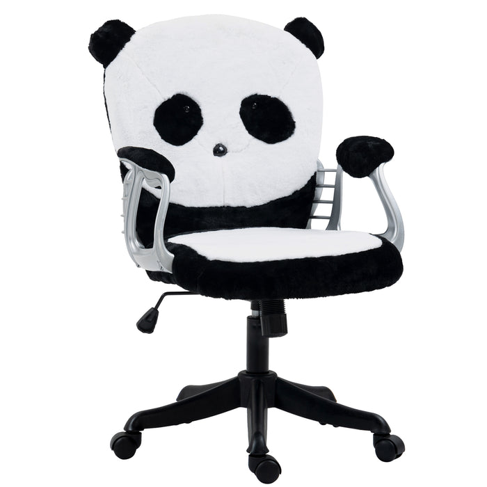 Fluffy Panda - Cozy Adjustable Desk Chair with Padded Armrests, Tilt Mechanism & Height Control - Ideal for Comfortable Office Seating & Stylish Workspace