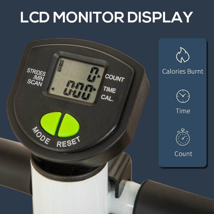 Adjustable Aerobic Stepper with LCD & Handlebars - Robust Ab Exercise Fitness Machine - Ideal for Home Workouts and Core Training