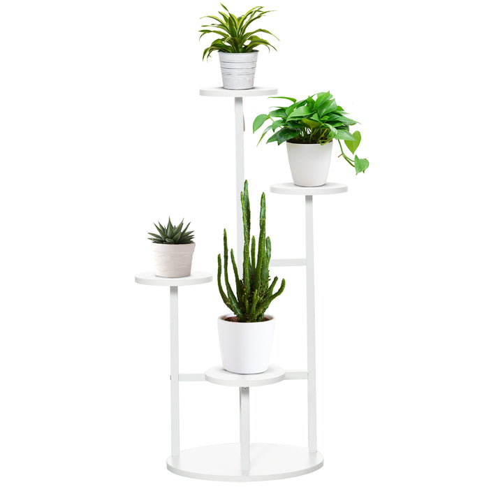 5-Tier Corner Plant Stand - Multi-Level Flower Pot Holder and Storage Organizer with Anti-Tip Strap - Perfect for Indoor, Outdoor, Porch, and Balcony Gardening