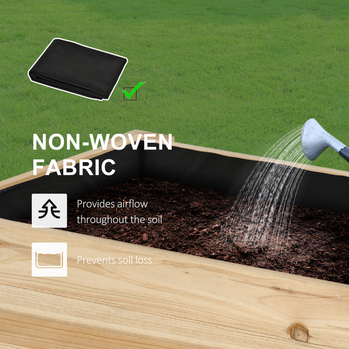 Nature Wood Color Raised Planter Stand - Outdoor Elevated Garden Bed with Partition, 100x40x84cm - Ideal for Florals & Vegetables