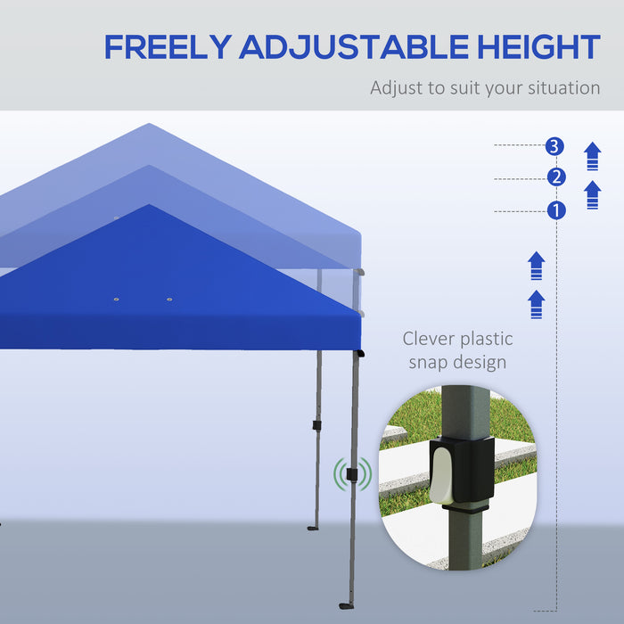 Easy Up 3x3 Meter Pop-Up Gazebo - 1-Person Setup Marquee Party Tent with 1-Button Push & Adjustable Legs - Includes Stakes & Ropes for Stability