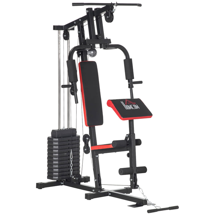 Multi Gym 66kg Weight Stack - Multifunction Home Gym Equipment for Full Body Exercises - Ideal for Strength Training & Bodybuilding