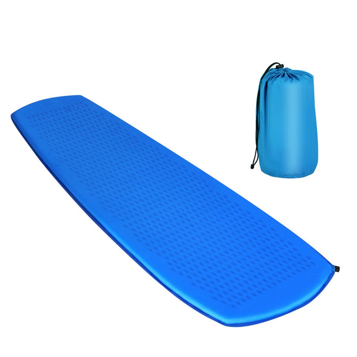 Self-Inflating Camping Mat - Blue Outdoor Sleeping Pad with Inflatable Sponge - Ideal for Backpackers & Campers