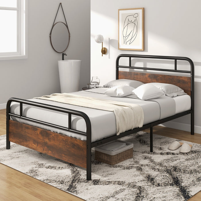 Single Size Bed Frame - Industrial Headboard, Single/Double/King Options - Ideal for any Bedroom Size