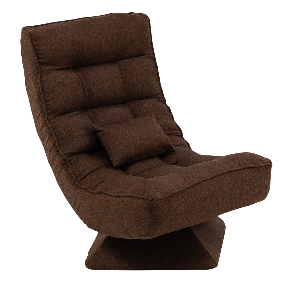4-Position Adjustable Floor Chair - With Swivel Base in Brown Color - Ideal Solution for Comfortable Seating Arrangements