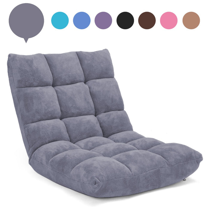 Coral Velvet - Adjustable Floor Gaming Chair with 14-Position Back, Black - Ideal for Comfortable and Flexible Gaming Set-Up