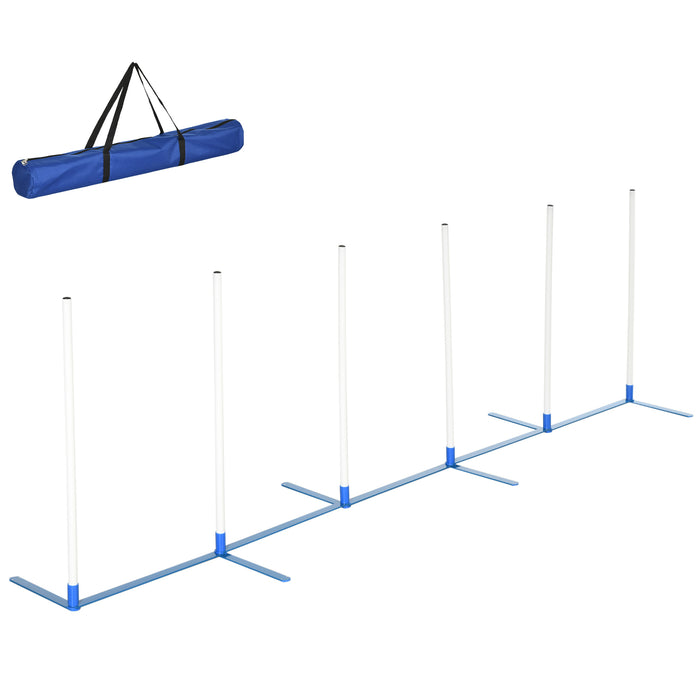 Dog Agility Obstacle Course Set - Adjustable Weave Poles, Training Fun for Pets - Ideal for Backyard or Park with Storage Bag