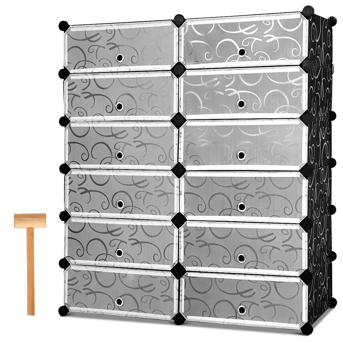 Cube Shoe Rack Organizer - 12-Cube Modular Storage Solution, 24 Pairs Capacity - Perfect for Efficient Shoe Organization