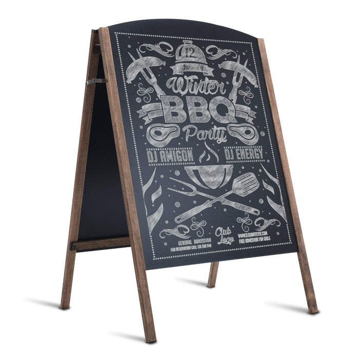 Double Sided A-Frame - New and Improved Chalkboard Sign - Ideal for Businesses, Cafes and Educational Settings