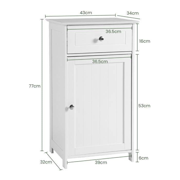 Adjustable Shelf Bathroom Floor Cabinet - Storage Furniture with 3-Position Customizability - Ideal for Organizing Bath Accessories