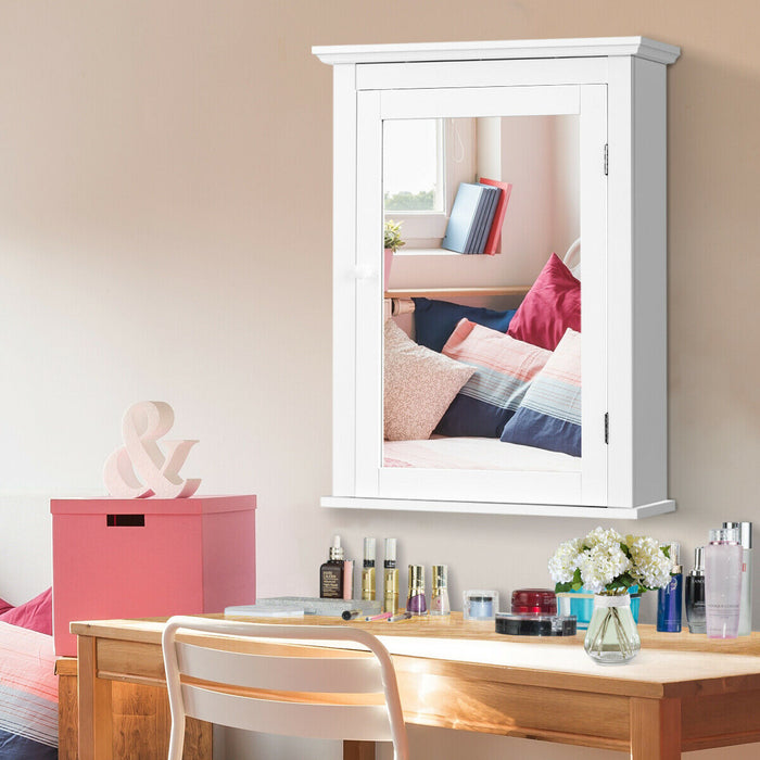 Storage Cabinet with Mirror - Wall Mounted Bathroom and Medicine Storage - Ideal for Compact Space Saving