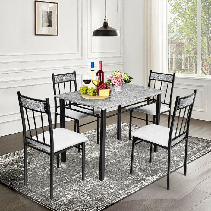 Marble Design Brand - Kitchen Dining Set with Comfortable Sponge Cushions - Ideal for Family Meals and Entertainment