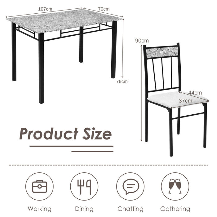 Marble Design Brand - Kitchen Dining Set with Comfortable Sponge Cushions - Ideal for Family Meals and Entertainment