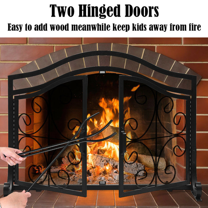 Magnetic Fireplace Screen - Wood and Coal Compatible Privacy Door - Ideal for Home Safety and Heat Retention