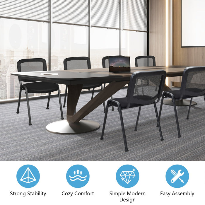 Modern Stackable Upholstered Armless Chair, Set of 5 - Spacious Conference and Reception Furniture - Ideal for Commercial and Office Use