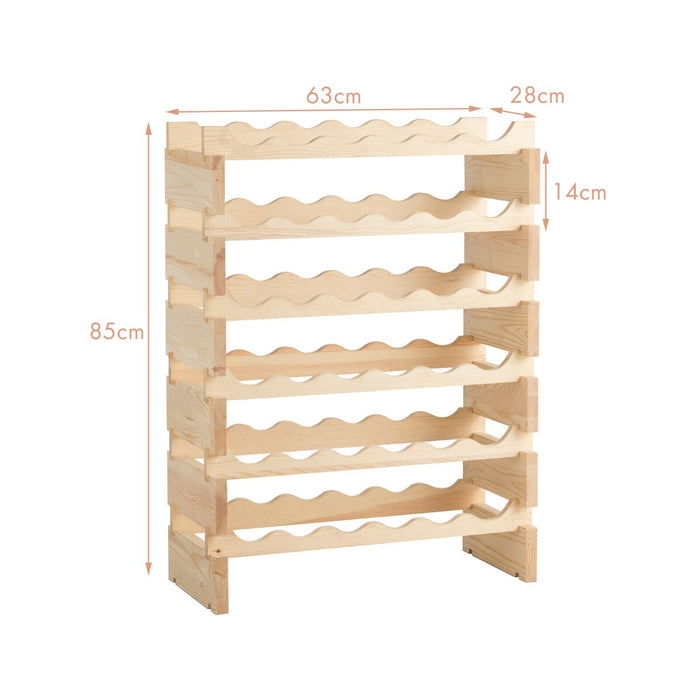 6 Tier Wine Rack - Stackable Design for 36 Bottle Storage - Ideal for Wine Enthusiasts and Collectors