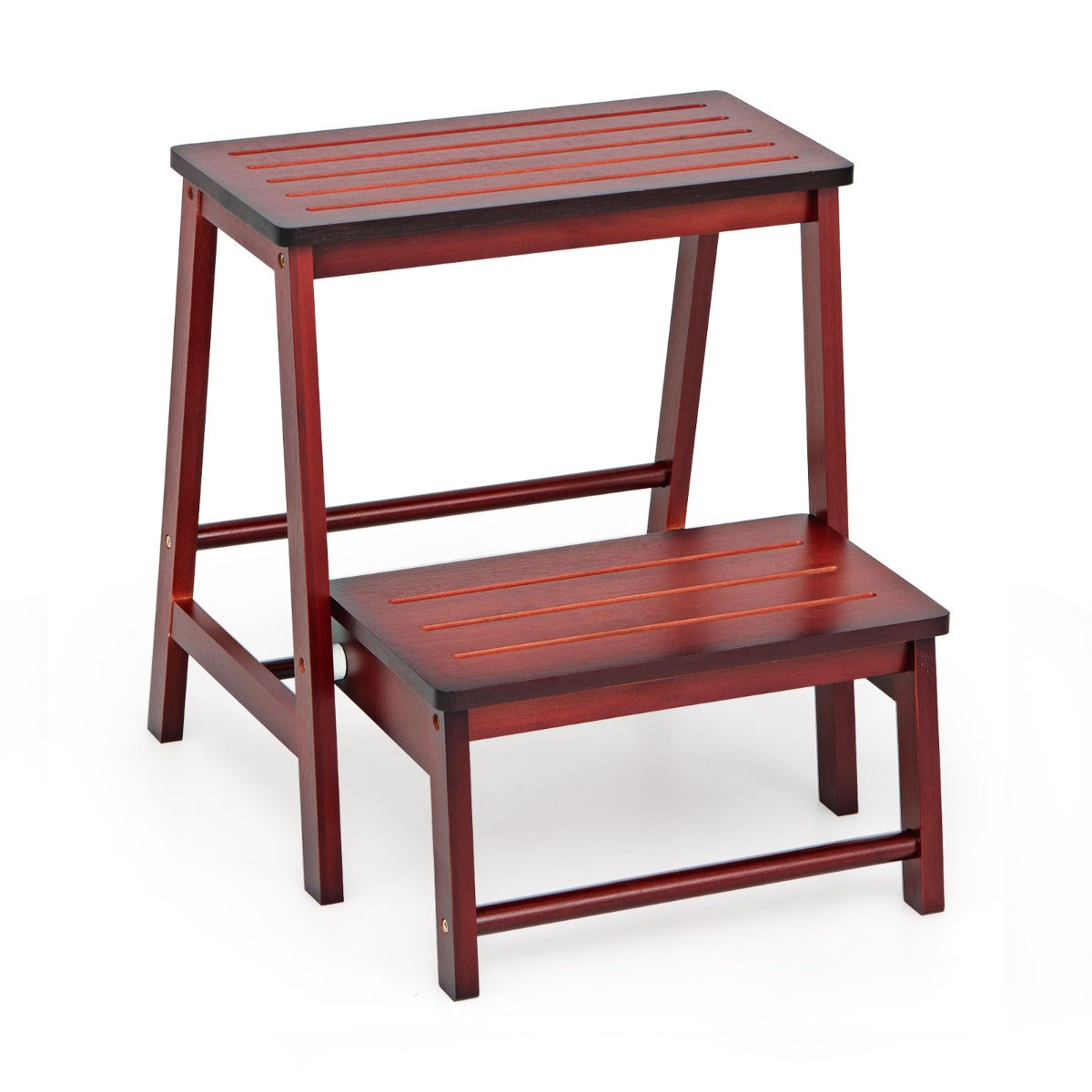 Bamboo-Inspired Footstool - 2-Step Design, Natural Material - Ideal for Reaching High Shelves or Easy Seating
