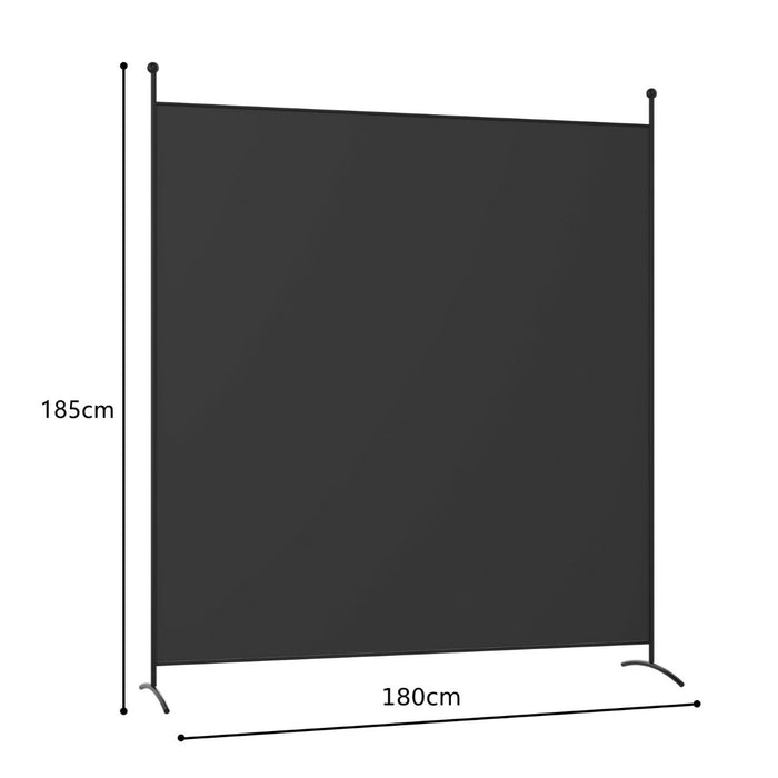 Panel Room Divider - Single, Curved Support Feet, Black - Ideal for Privacy & Space Management