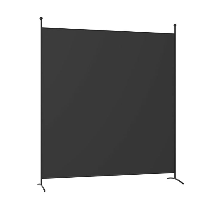 Panel Room Divider - Single, Curved Support Feet, Black - Ideal for Privacy & Space Management