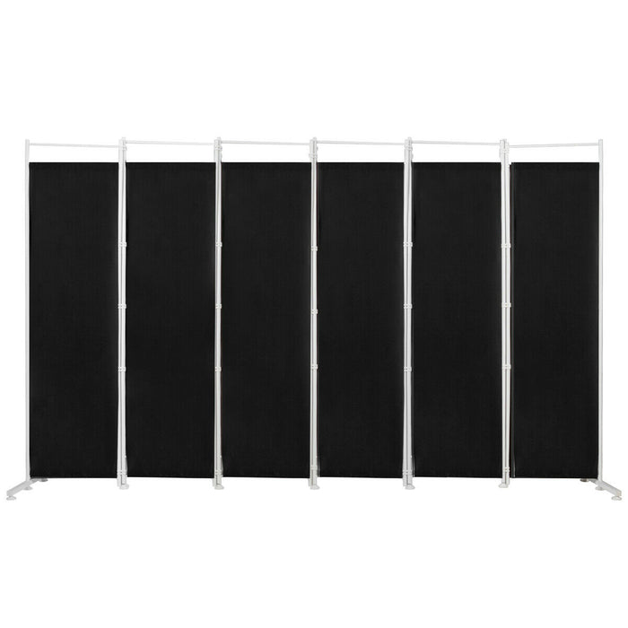 Panel Room Divider, Model #6 - Adjustable Foot Pads, Sleek Black Design - Ideal for Space Management and Privacy Enhancement
