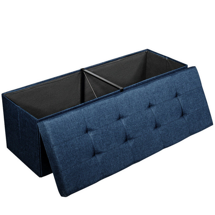 Grey Bench-Style Storage Ottoman with Folding Feature - Perfect for Hallway Clutter Management