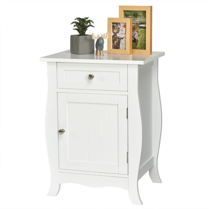 Accent Furniture - Sofa Side Table with Drawer and Door Cabinet - Ideal for Living Room Decor and Storage Solutions