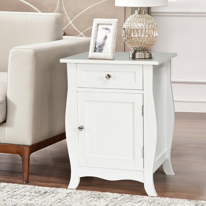 Accent Furniture - Sofa Side Table with Drawer and Door Cabinet - Ideal for Living Room Decor and Storage Solutions