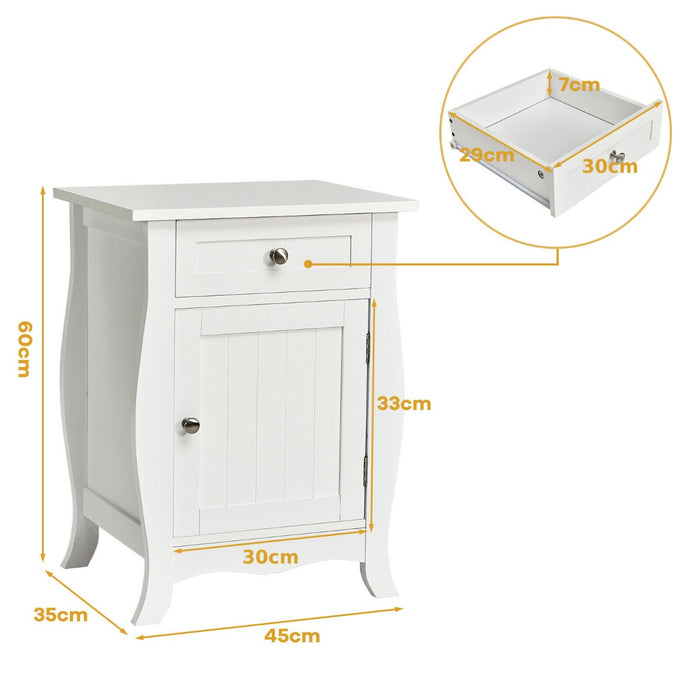 Accent Furniture - Sofa Side Table with Drawer and Door Cabinet - Ideal for Living Room Decor and Storage Solutions