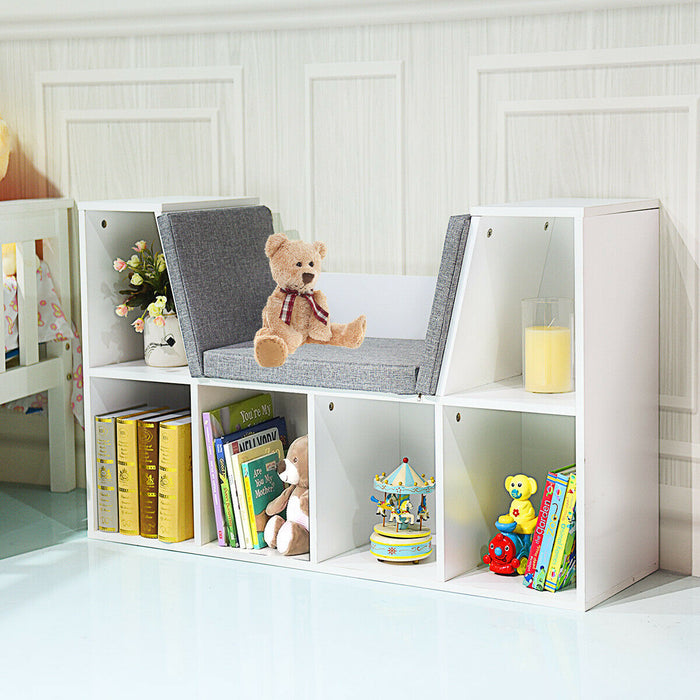 Storage Organizer Cabinet - Contemporary Dark Brown Design with Seat Cushion - Ideal for Decluttering and Adding Comfort to Any Space