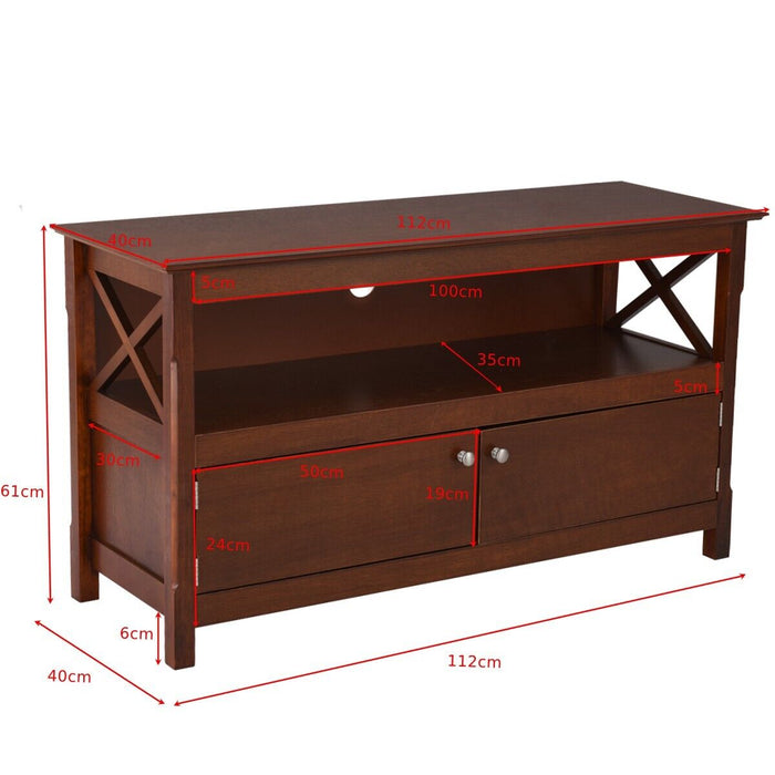 TV Stand Wood Material - Suitable for Television up to 50 Inches, Black Finish - Ideal for Home Entertainment System Placement
