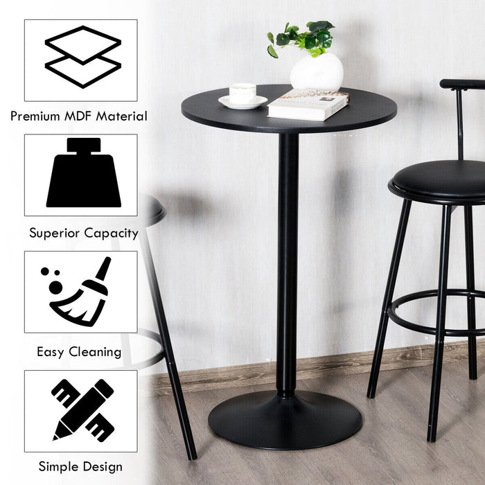 Modern Bar Table - Round Top Table for Living Room, Restaurant, and Bistro - Ideal for Modern Home and Commercial Spaces
