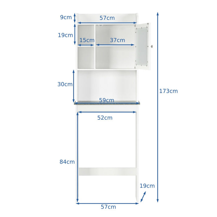 Bathroom Essentials - Over-The-Toilet Cabinet with Open Shelves and Door for Additional Storage - Ideal Solution for Organizing Toiletries and Bathroom Accessories